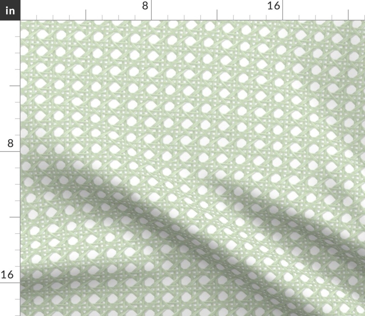 Light Green Cane Weave Rattan Weaving Design Boho Chic Costal Beach House Woven Wicker Custom Printed Fabric by Spoonflower Various Fabrics by the Yard or Fat Quarter